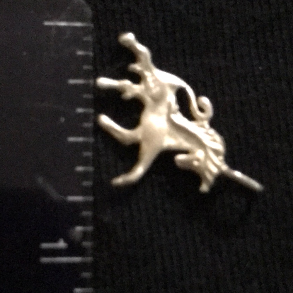 Vintage Unicorn 925 Diamond Cut Sterling Silver PNDT/Charm - Picture 8 of 10